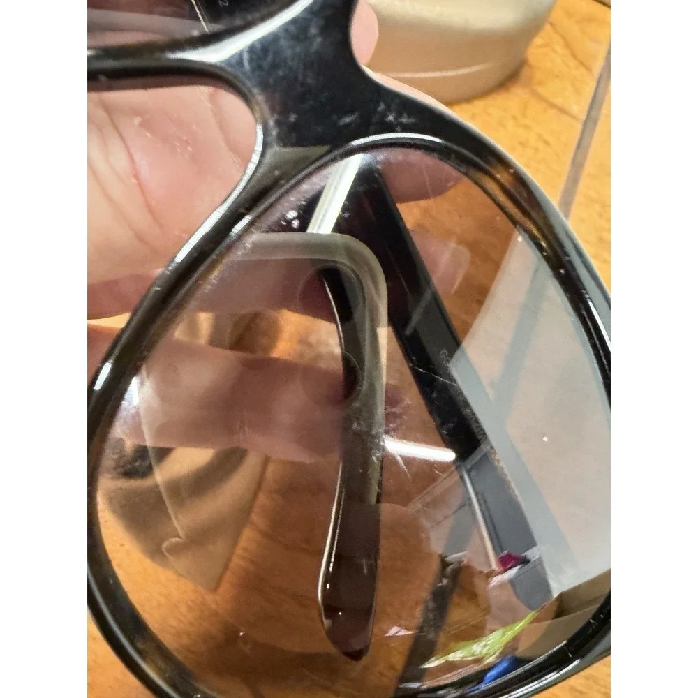 Vtg Gucci oversized sunglasses Brown striped temples case Box Branded Cloth